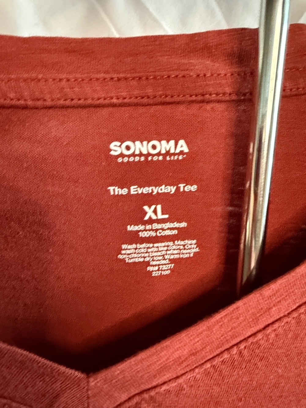 Sonoma V-Neck T-Shirt - Rust Red - Picture 2 of 5